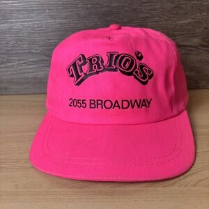 Vintage Trios Hat Cap Snap Back Broadway Advertising Promo Restaurant Mens Neon